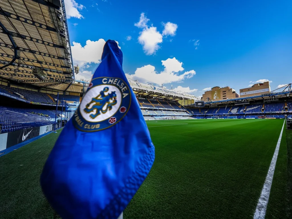 Chelsea FC players during a football match amid FA transfer ban and £10 million fine