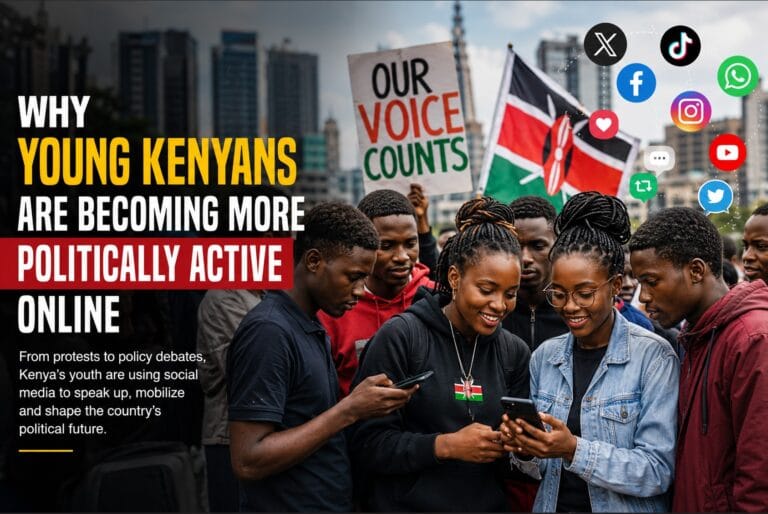 Young Kenyans using smartphones to discuss politics and civic issues online